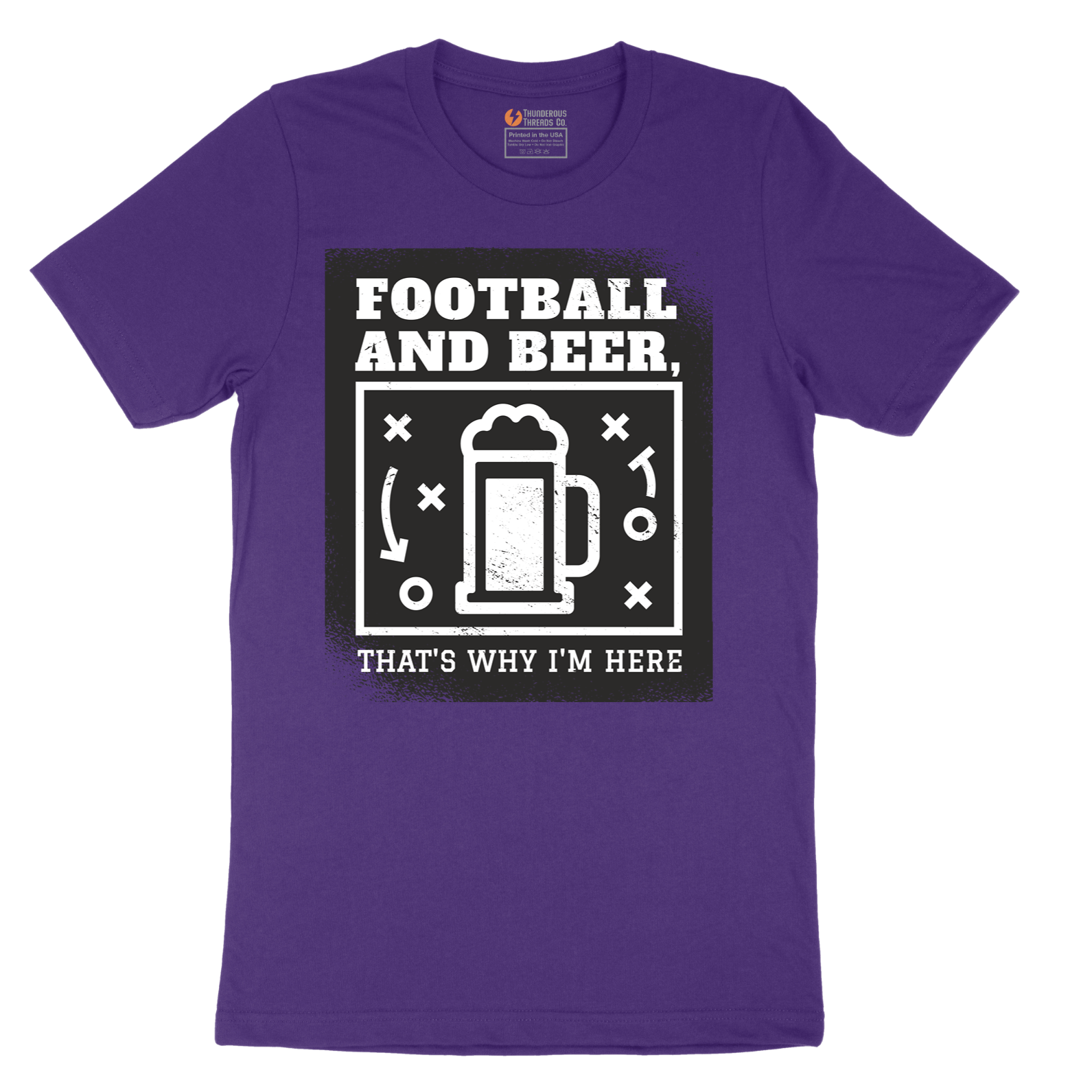 Football and Beer thats Why I'm Here - Mens T-Shirt - Sizes S - 6XL