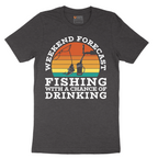 Weekend Forecast_Fishing with a Chance of Drinking - Mens T-Shirt - Sizes S - 6XL
