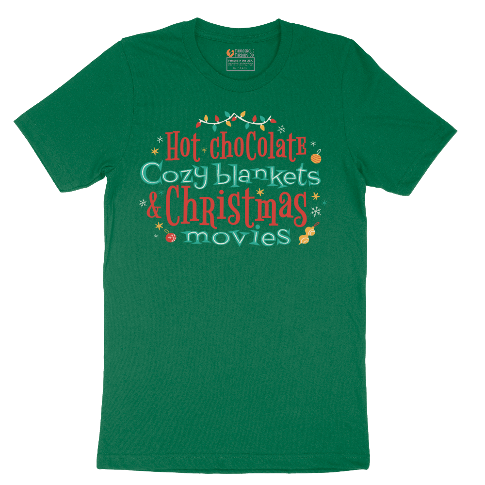 Hot Chocolate Cozy Blankets and Christmas Movies - Mens T-Shirt - Sizes S - 6XL