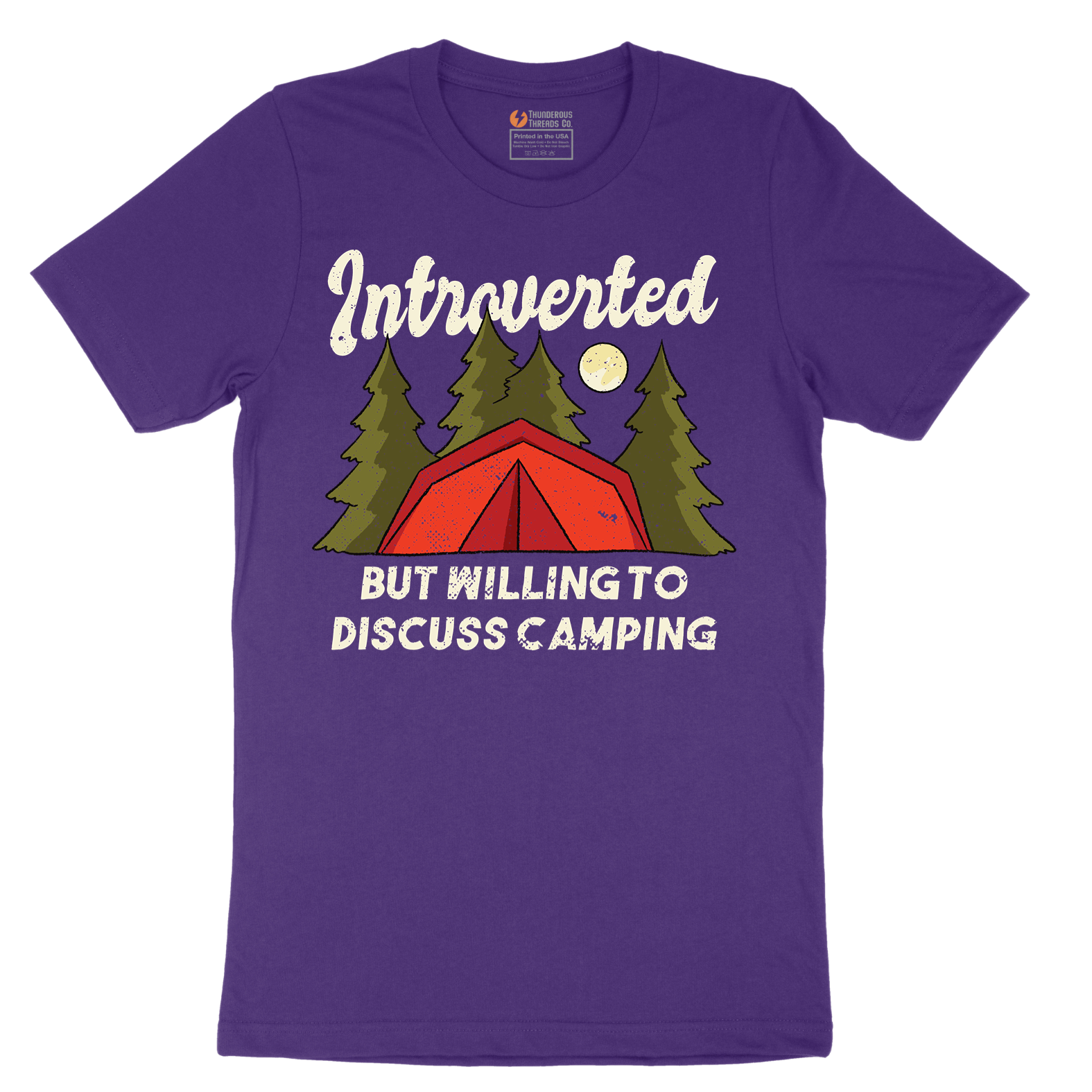 Introverted but Willing to Discuss Camping - Mens T-Shirt - Sizes S - 6XL