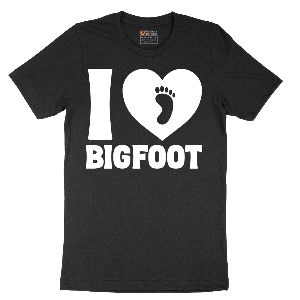 I Love Bigfoot - Mens T-Shirt - Sizes S - 6XL
