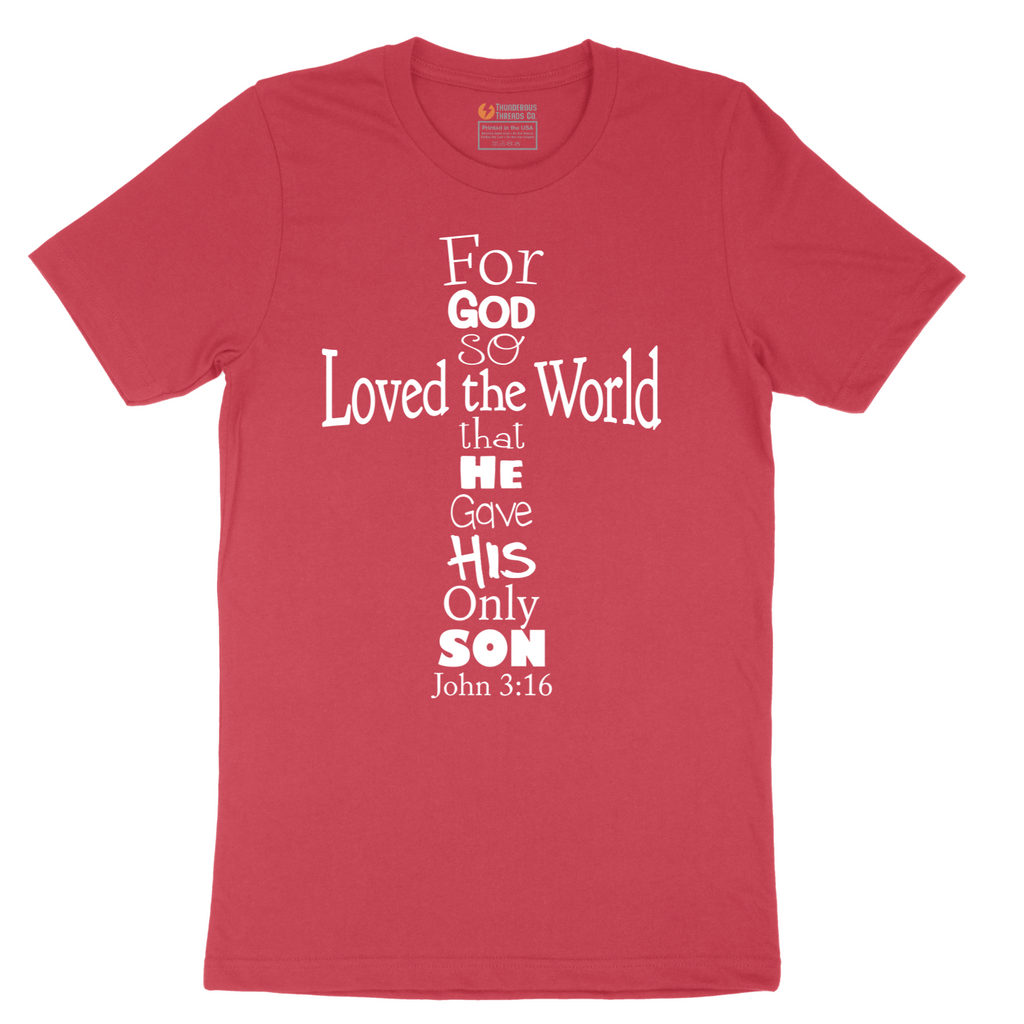John 3_16 Cross - Mens T-Shirt - Sizes S - 6XL