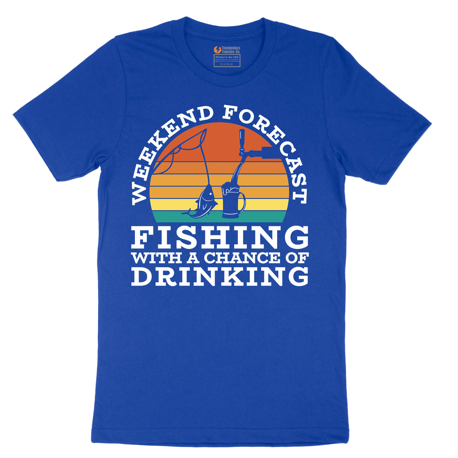 Weekend Forecast_Fishing with a Chance of Drinking - Mens T-Shirt - Sizes S - 6XL