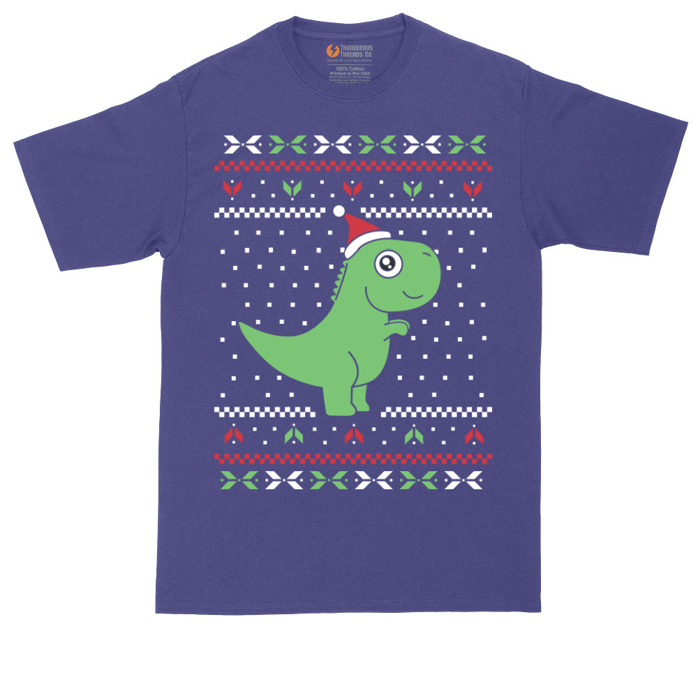 T-Rex Ugly Christmas Sweater | Mens Tall T-Shirt