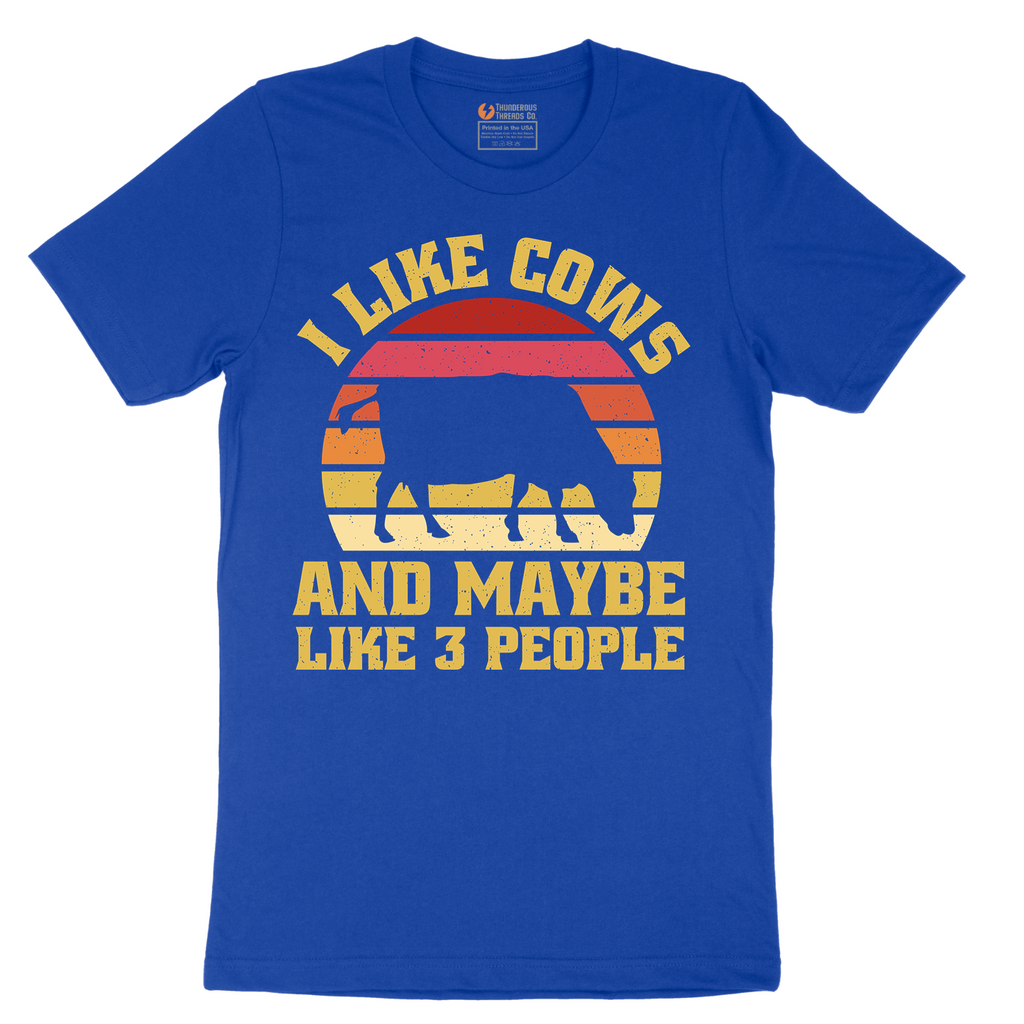 I Like Cows and Maybe Like 3 People - Mens T-Shirt - Sizes S - 6XL