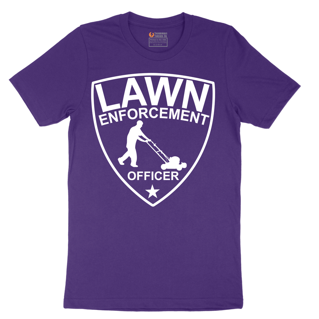 Lawn Enforcement Officer_Push Mower - Mens T-Shirt - Sizes S - 6XL