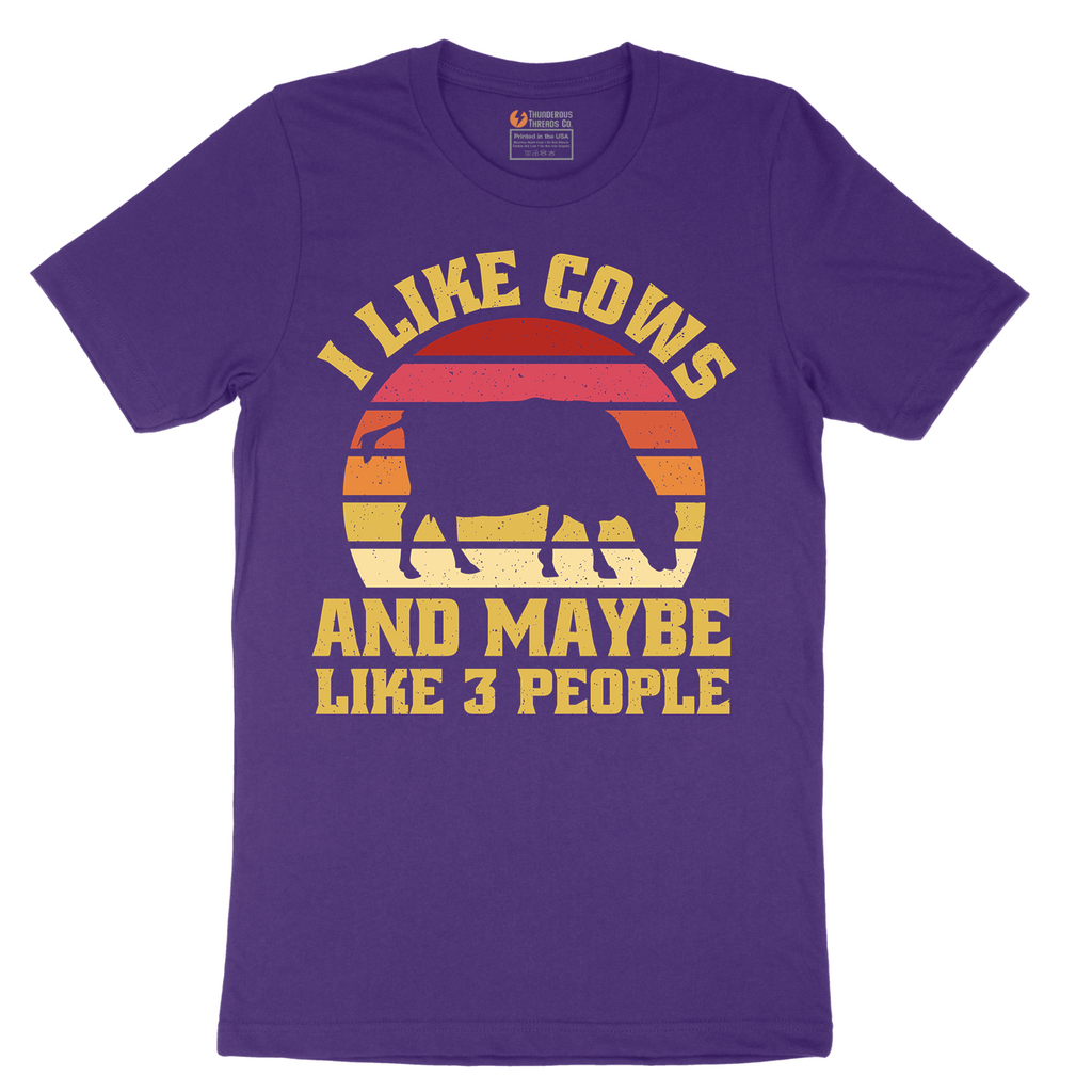 I Like Cows and Maybe Like 3 People - Mens T-Shirt - Sizes S - 6XL