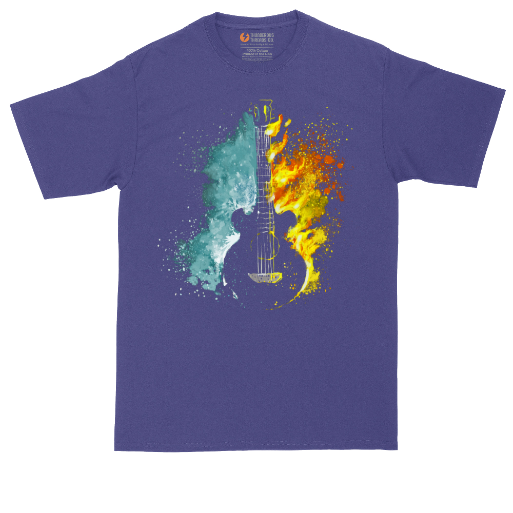 Guitar Fire and Water | Mens Tall T-Shirt