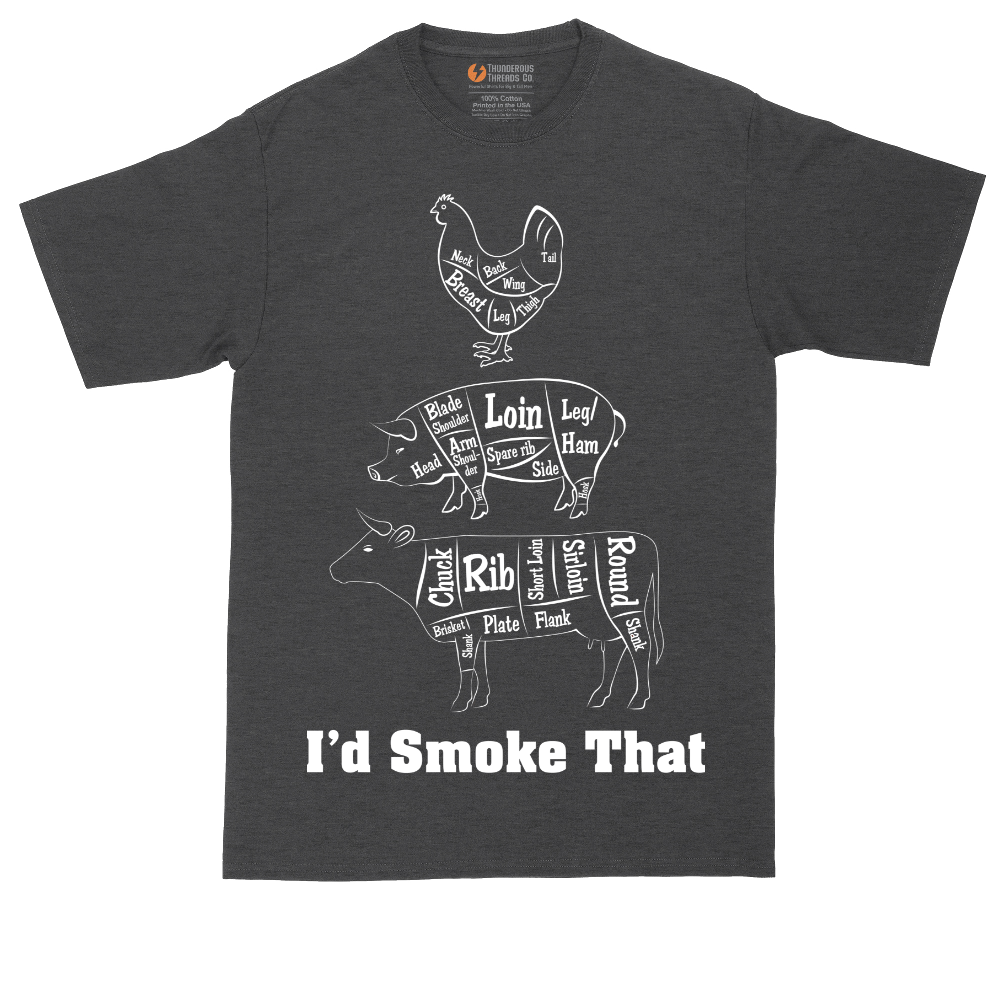 I'd Smoke That Meat Chart Version | Mens Tall T-Shirt