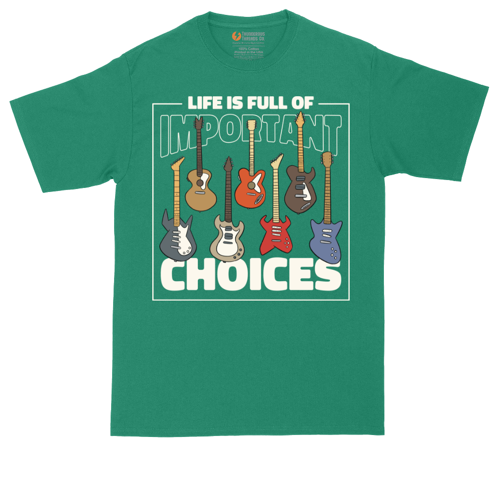 Life if Full of Important Choices Guitar Version | Mens Tall T-Shirt