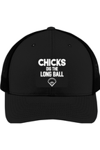 Chicks Dig the Long Ball - 3D Patch Trucker Hat