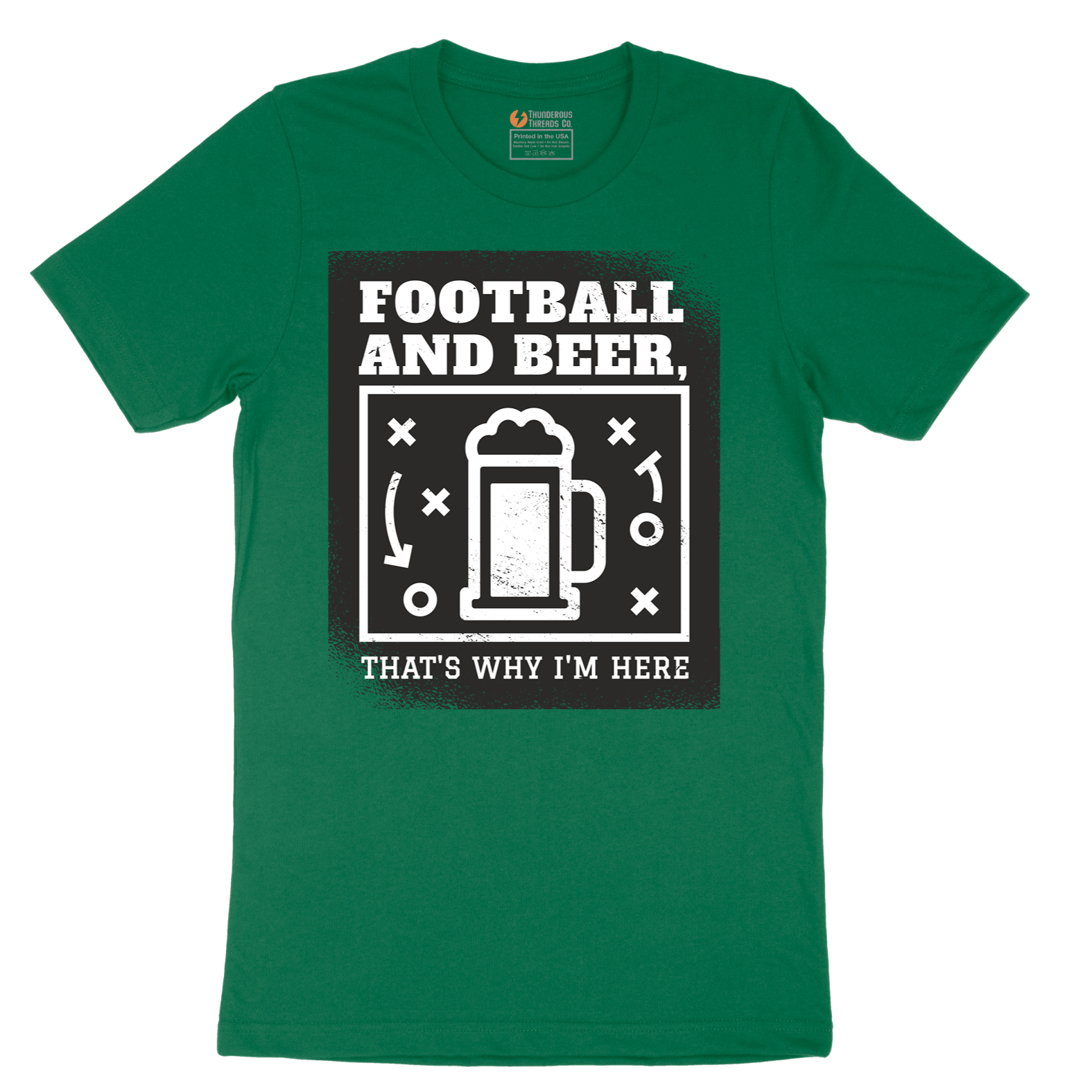 Football and Beer thats Why I'm Here - Mens T-Shirt - Sizes S - 6XL