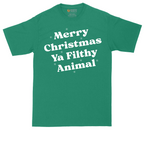 Merry Christmas Ya Filthy Animal | Mens Tall T-Shirt