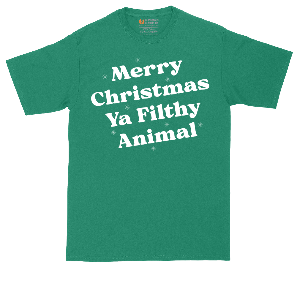 Merry Christmas Ya Filthy Animal | Mens Tall T-Shirt