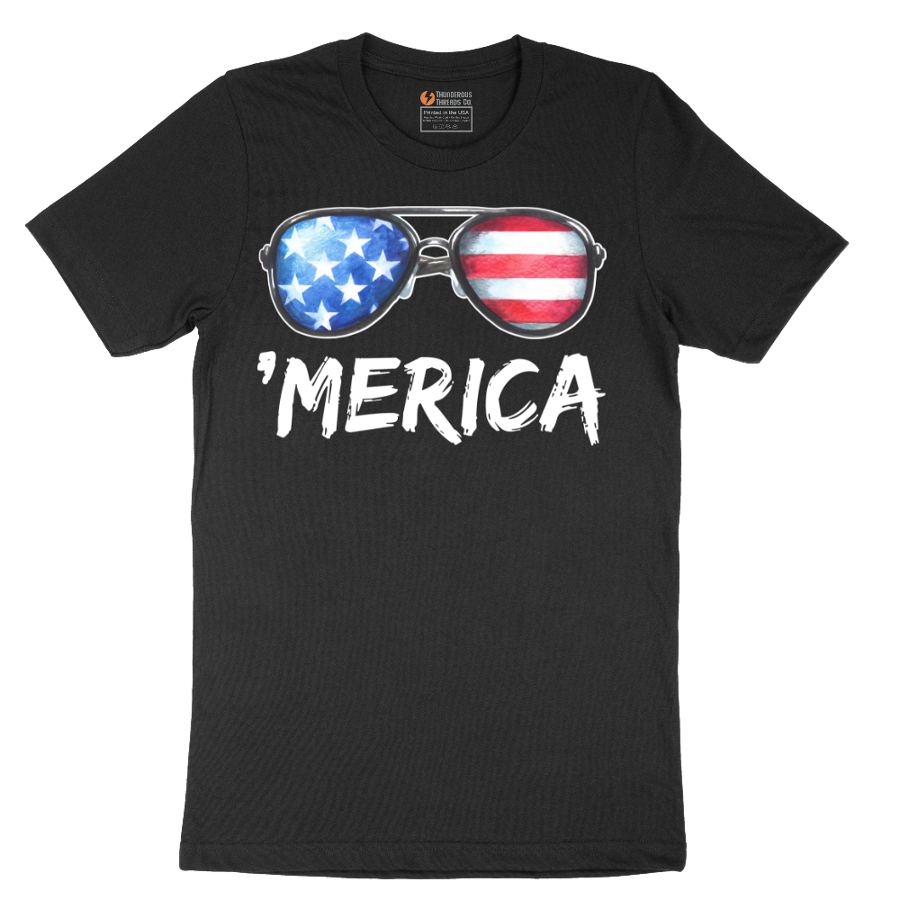 Flag Sun Glasses No Grunge - Mens T-Shirt - Sizes S - 6XL