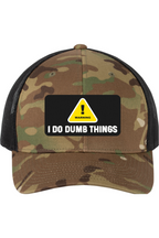 Warning I Do Dumb Things - 3D Patch Trucker Hat