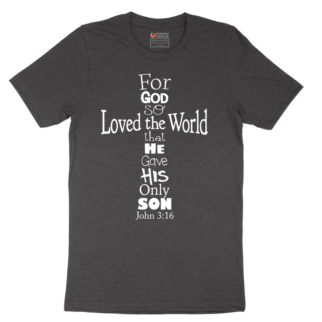John 3_16 Cross - Mens T-Shirt - Sizes S - 6XL