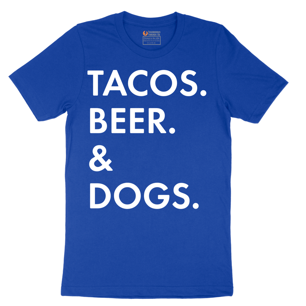 Tacos Beer Dogs - Mens T-Shirt - Sizes S - 6XL