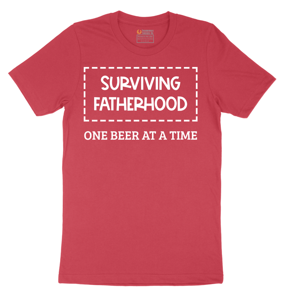 Surviving Fatherhood One Beer at a Time - Mens T-Shirt - Sizes S - 6XL