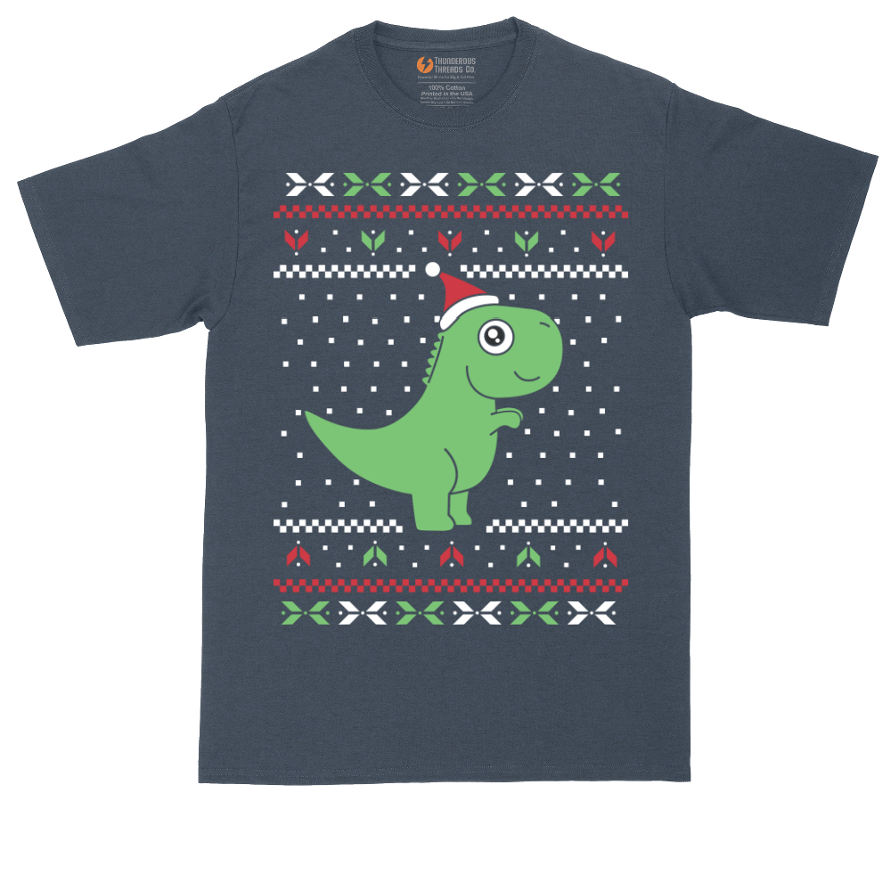T-Rex Ugly Christmas Sweater | Mens Tall T-Shirt