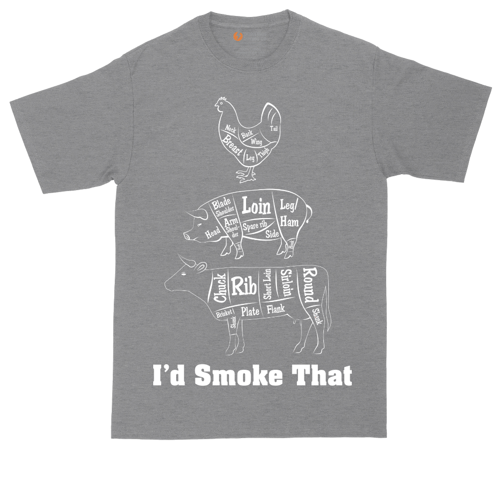 I'd Smoke That Meat Chart Version | Mens Tall T-Shirt