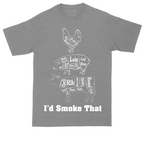 I'd Smoke That Meat Chart Version | Mens Tall T-Shirt