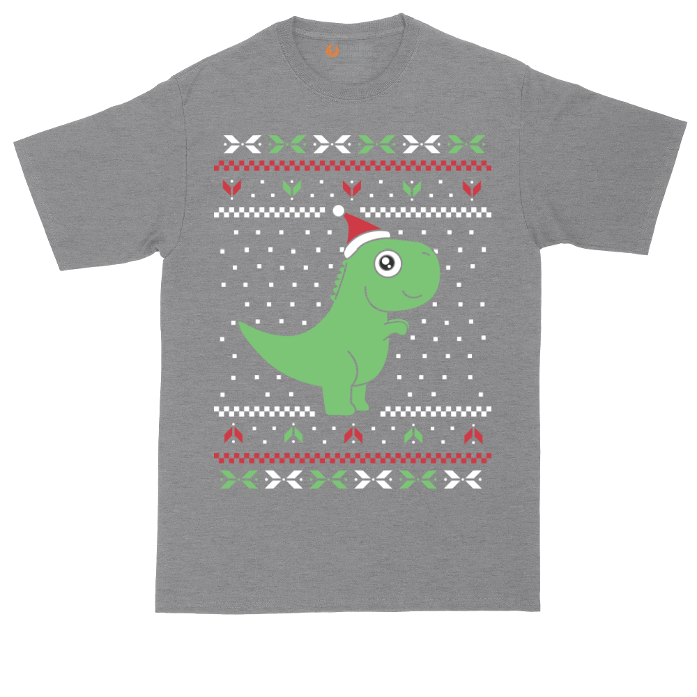 T-Rex Ugly Christmas Sweater | Mens Tall T-Shirt