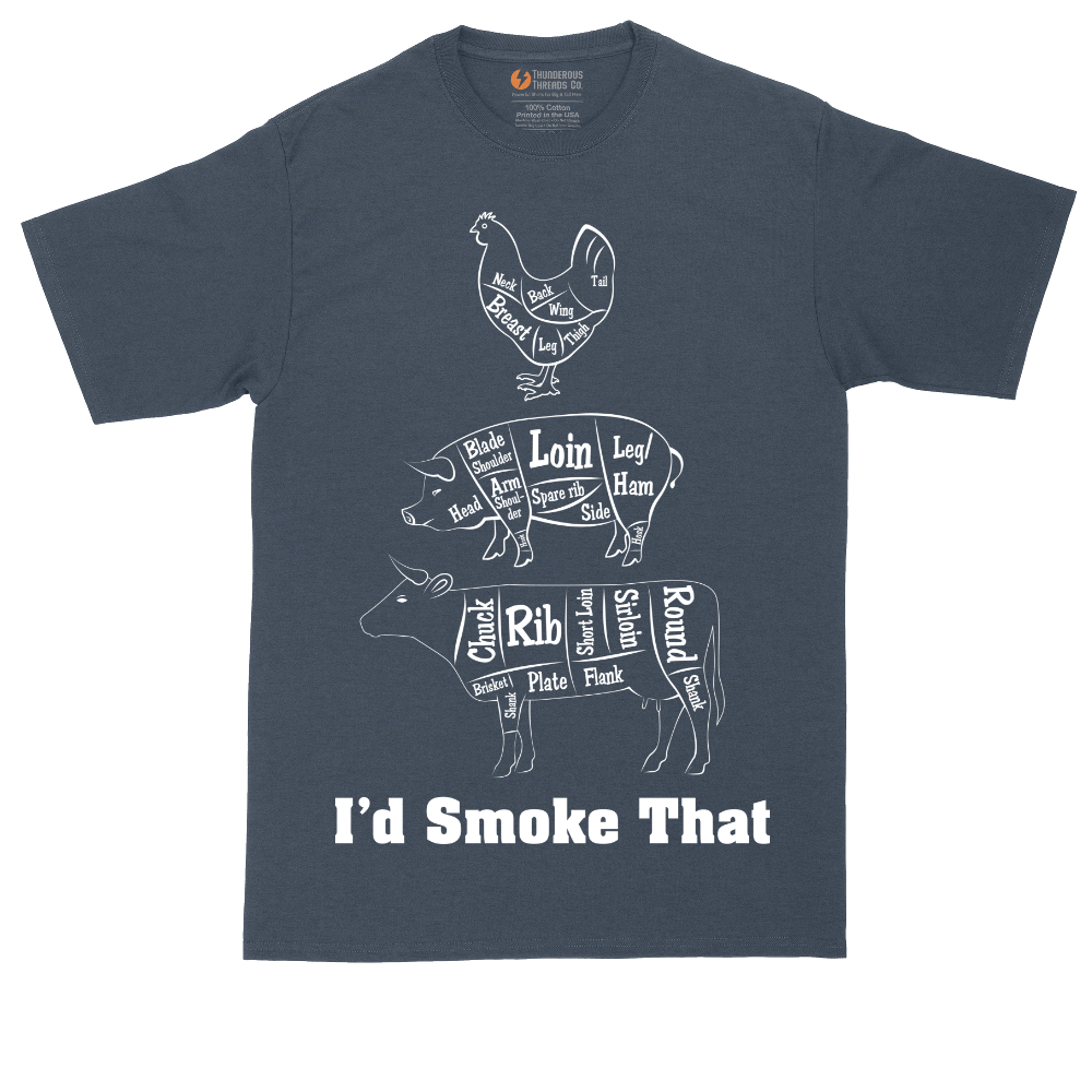 I'd Smoke That Meat Chart Version | Mens Tall T-Shirt