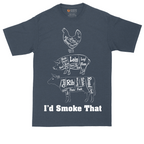 I'd Smoke That Meat Chart Version | Mens Tall T-Shirt