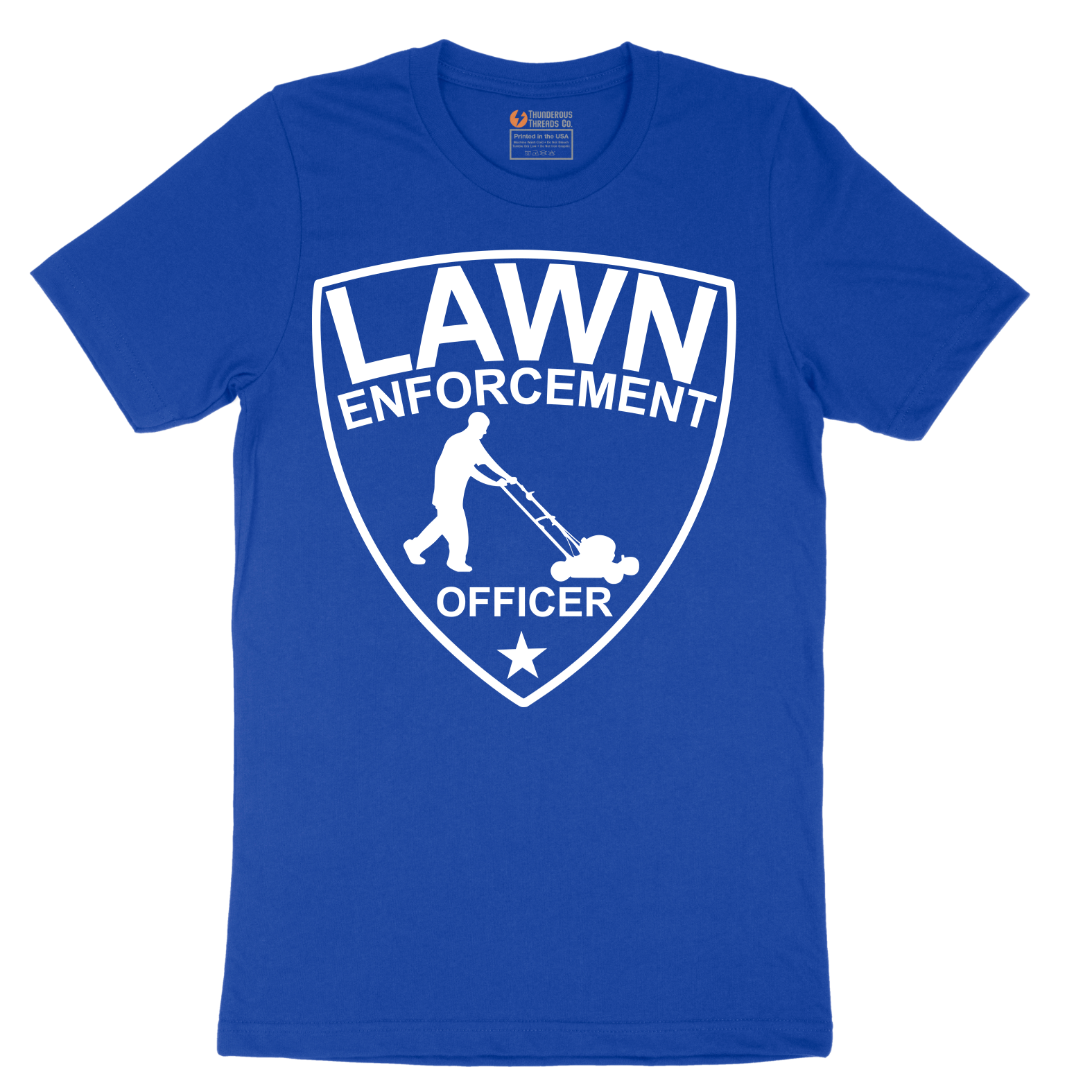 Lawn Enforcement Officer_Push Mower - Mens T-Shirt - Sizes S - 6XL