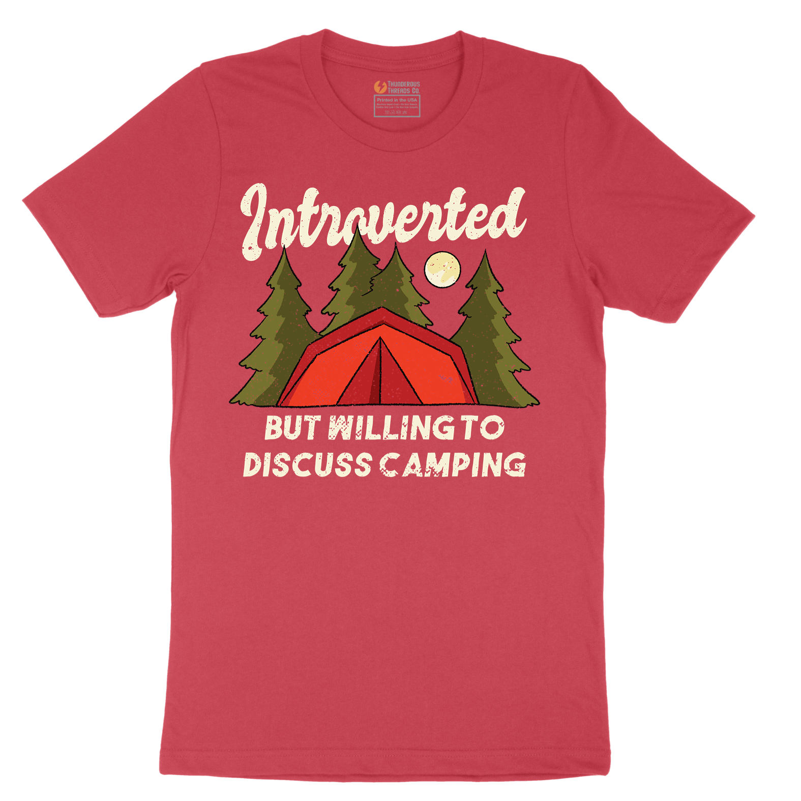 Introverted but Willing to Discuss Camping - Mens T-Shirt - Sizes S - 6XL
