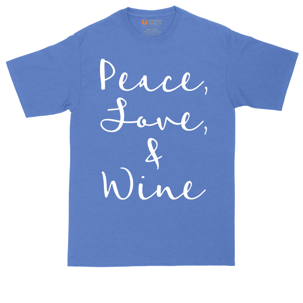 Peace Love and Wine | Mens Tall T-Shirt