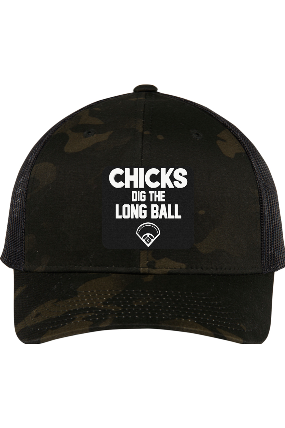 Chicks Dig the Long Ball - 3D Patch Trucker Hat