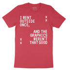 I Went Outside Once and the Graphics Weren't that Good - Mens T-Shirt - Sizes S - 6XL