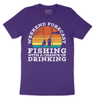 Weekend Forecast_Fishing with a Chance of Drinking - Mens T-Shirt - Sizes S - 6XL
