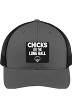 Chicks Dig the Long Ball - 3D Patch Trucker Hat