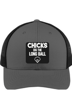 Chicks Dig the Long Ball - 3D Patch Trucker Hat