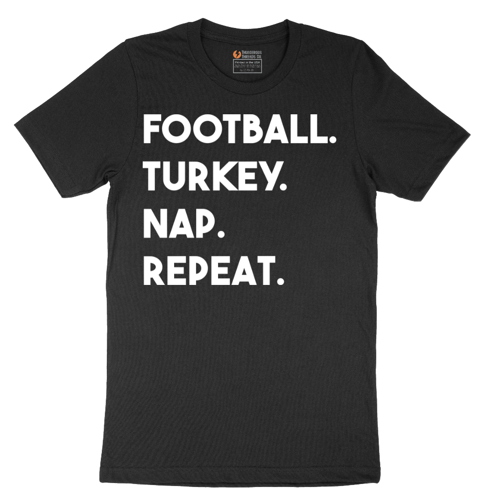 Football Turkey Nap Repeat - Mens T-Shirt - Sizes S - 6XL