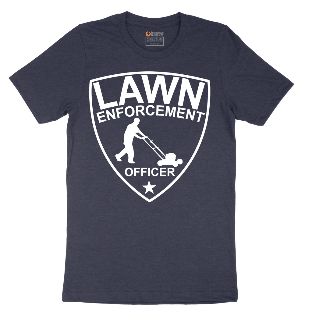 Lawn Enforcement Officer_Push Mower - Mens T-Shirt - Sizes S - 6XL