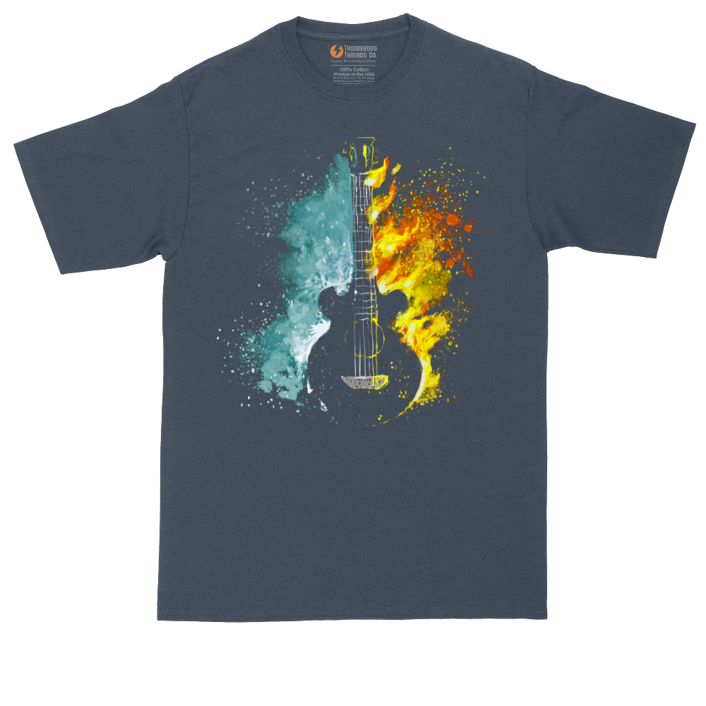 Guitar Fire and Water | Mens Tall T-Shirt