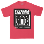 Football and Beer thats Why I'm Here | Mens Tall T-Shirt