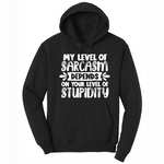My Level of Sarcasm Depends on Your Level of Stupidity - Mens Big & Tall Hooded Sweatshirt - Sizes XLT - 4XLT