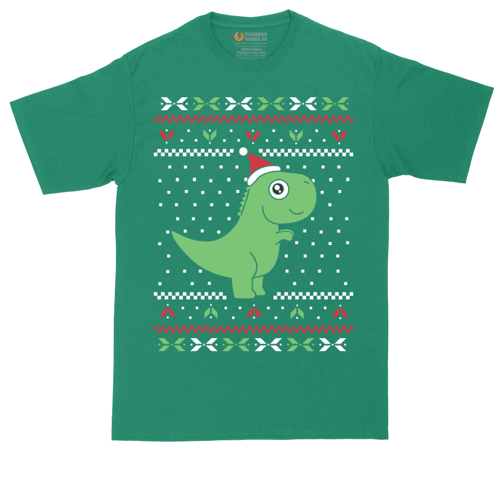 T-Rex Ugly Christmas Sweater | Mens Tall T-Shirt