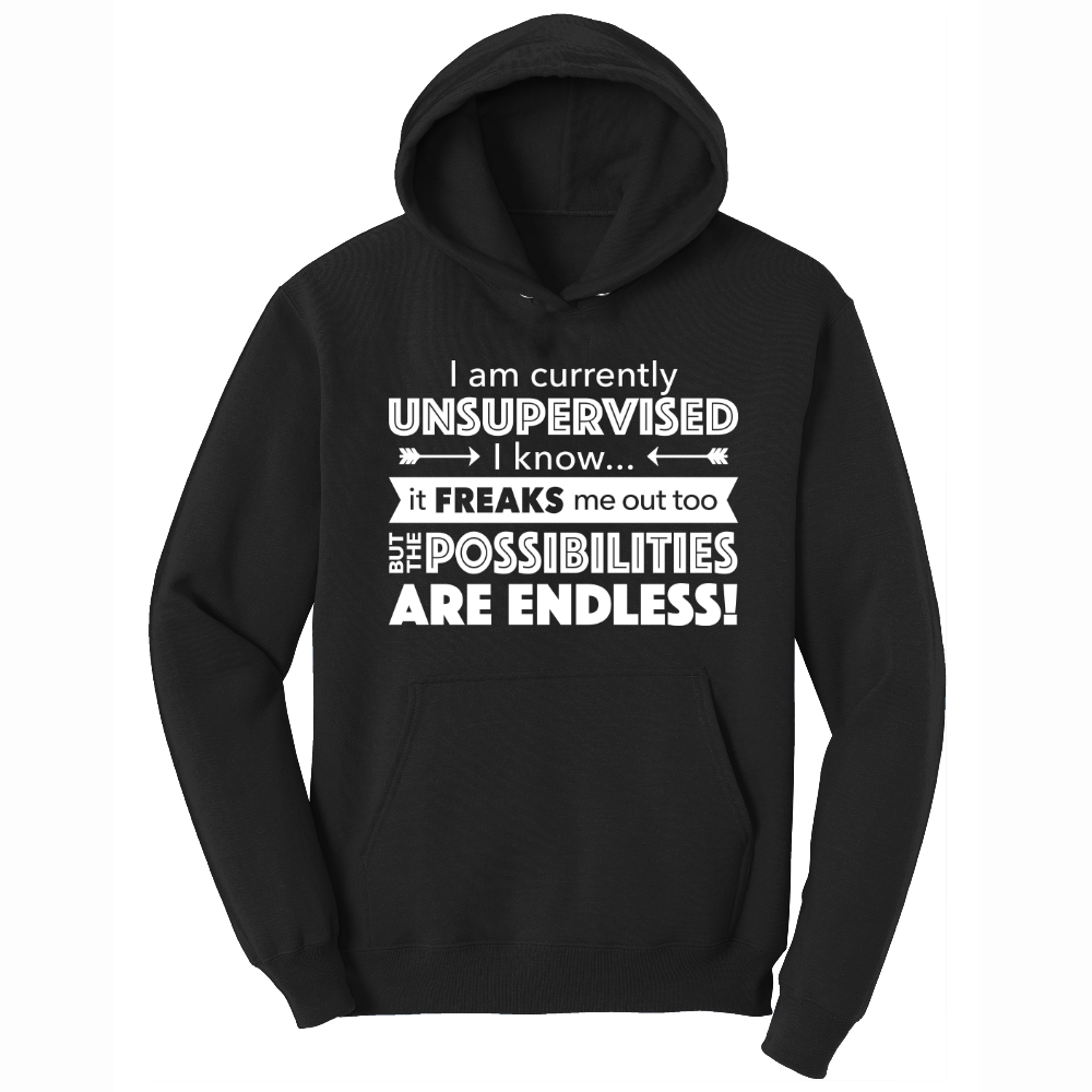 I'm Currently Unsupervised - Mens Big & Tall Hooded Sweatshirt - Sizes XLT - 4XLT