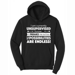 I'm Currently Unsupervised - Mens Big & Tall Hooded Sweatshirt - Sizes XLT - 4XLT