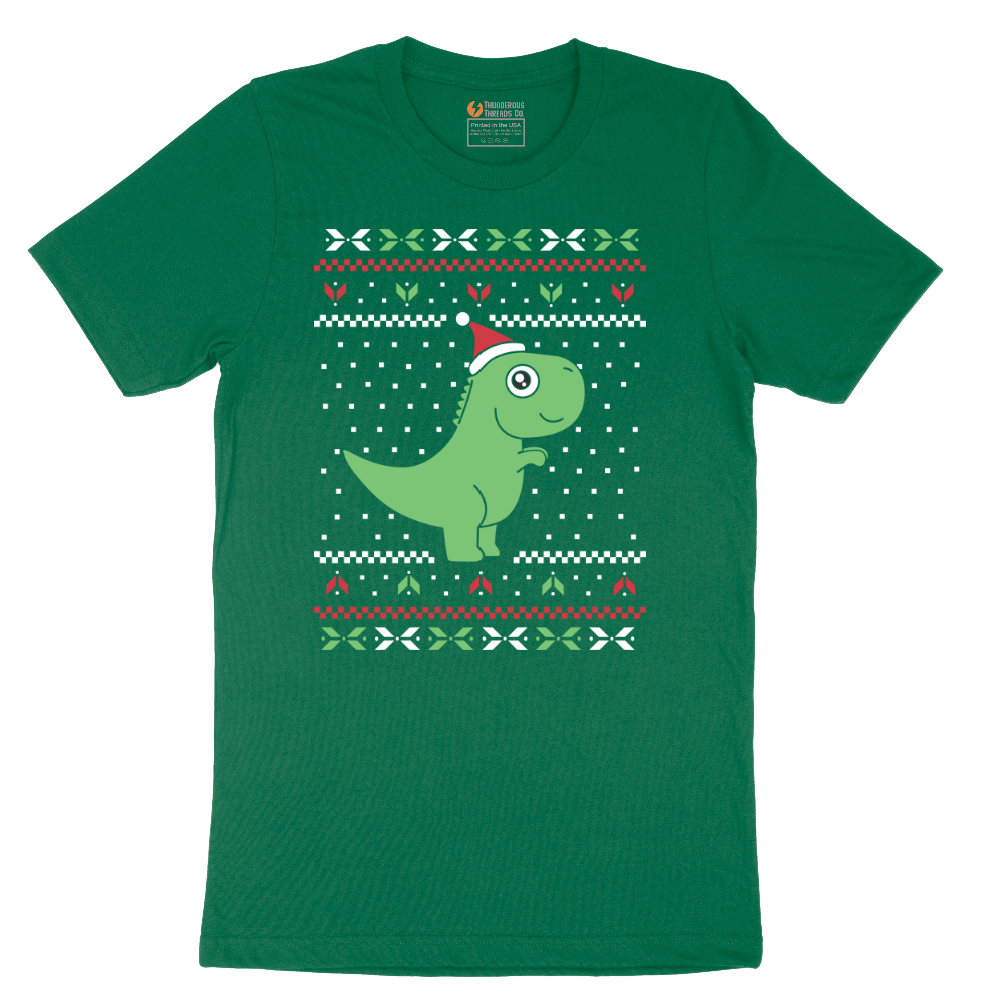 T-Rex Ugly Christmas Sweater - Mens T-Shirt - Sizes S - 6XL