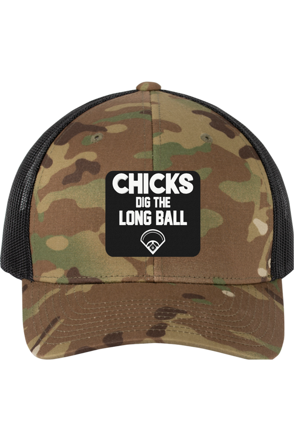 Chicks Dig the Long Ball - 3D Patch Trucker Hat