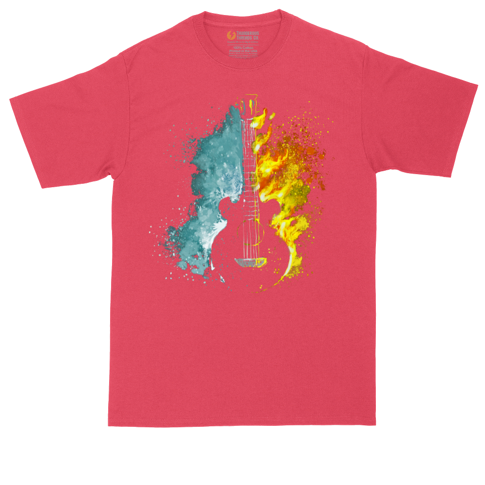 Guitar Fire and Water | Mens Tall T-Shirt