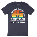 Weekend Forecast_Fishing with a Chance of Drinking - Mens T-Shirt - Sizes S - 6XL