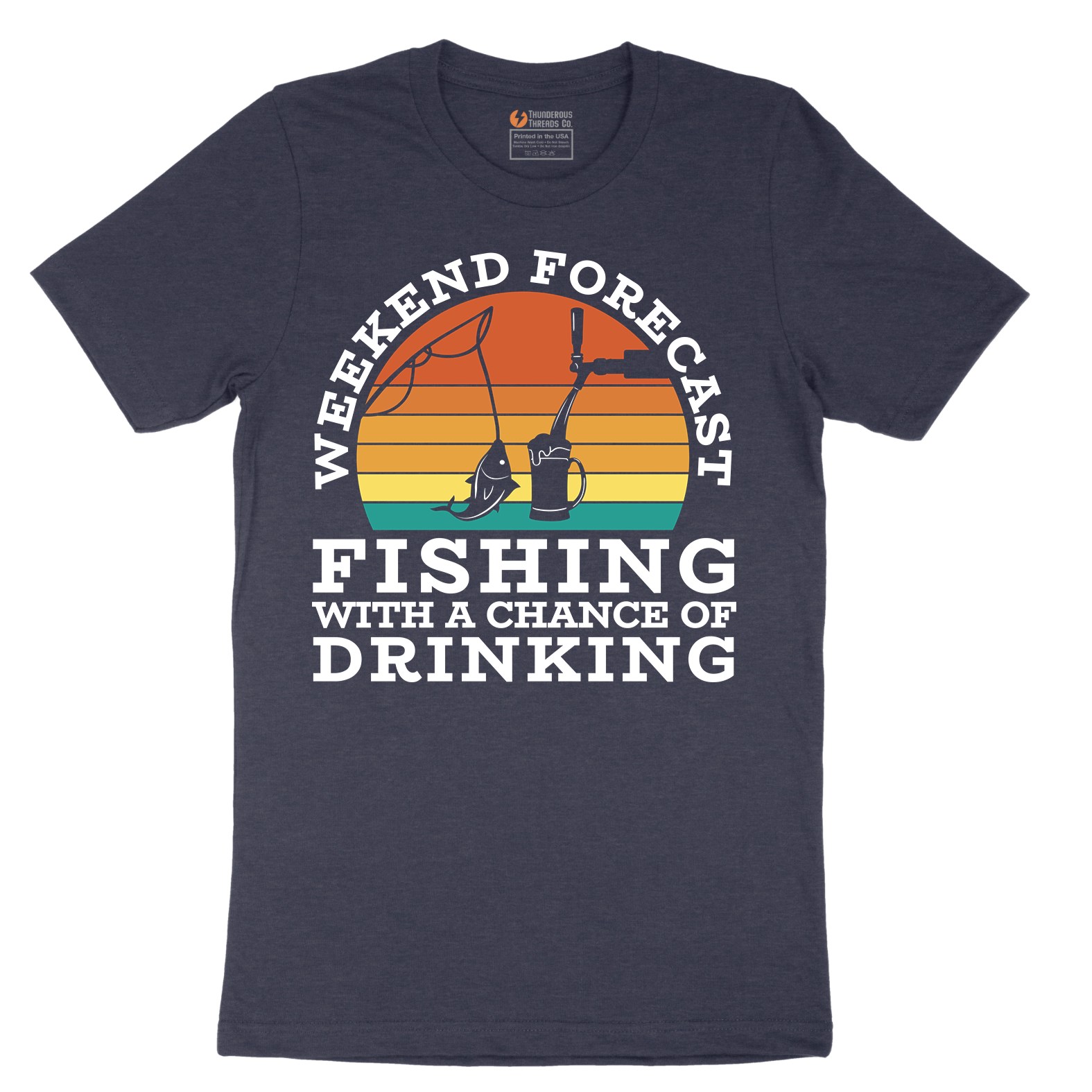 Weekend Forecast_Fishing with a Chance of Drinking - Mens T-Shirt - Sizes S - 6XL